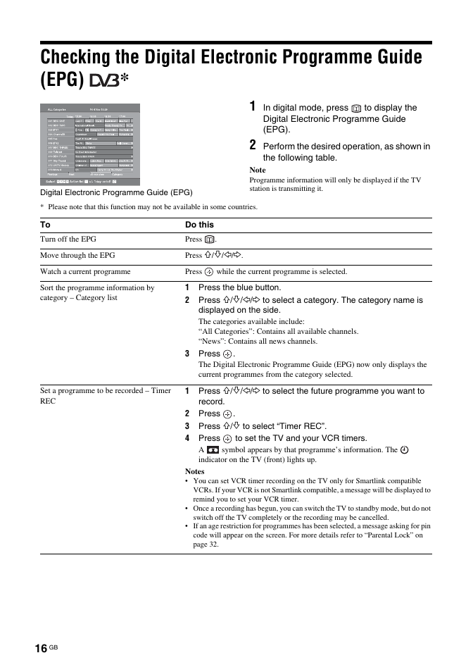 Sony Bravia KDL-26S2030 User Manual | Page 16 / 42