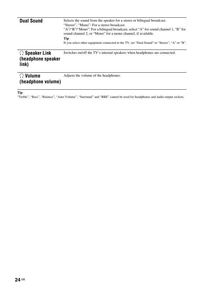 Sony Bravia KDL-26S2030 User Manual | Page 24 / 42