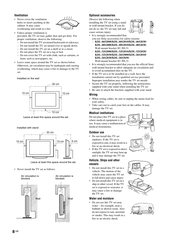 Sony Bravia KDL-26S2030 User Manual | Page 8 / 42
