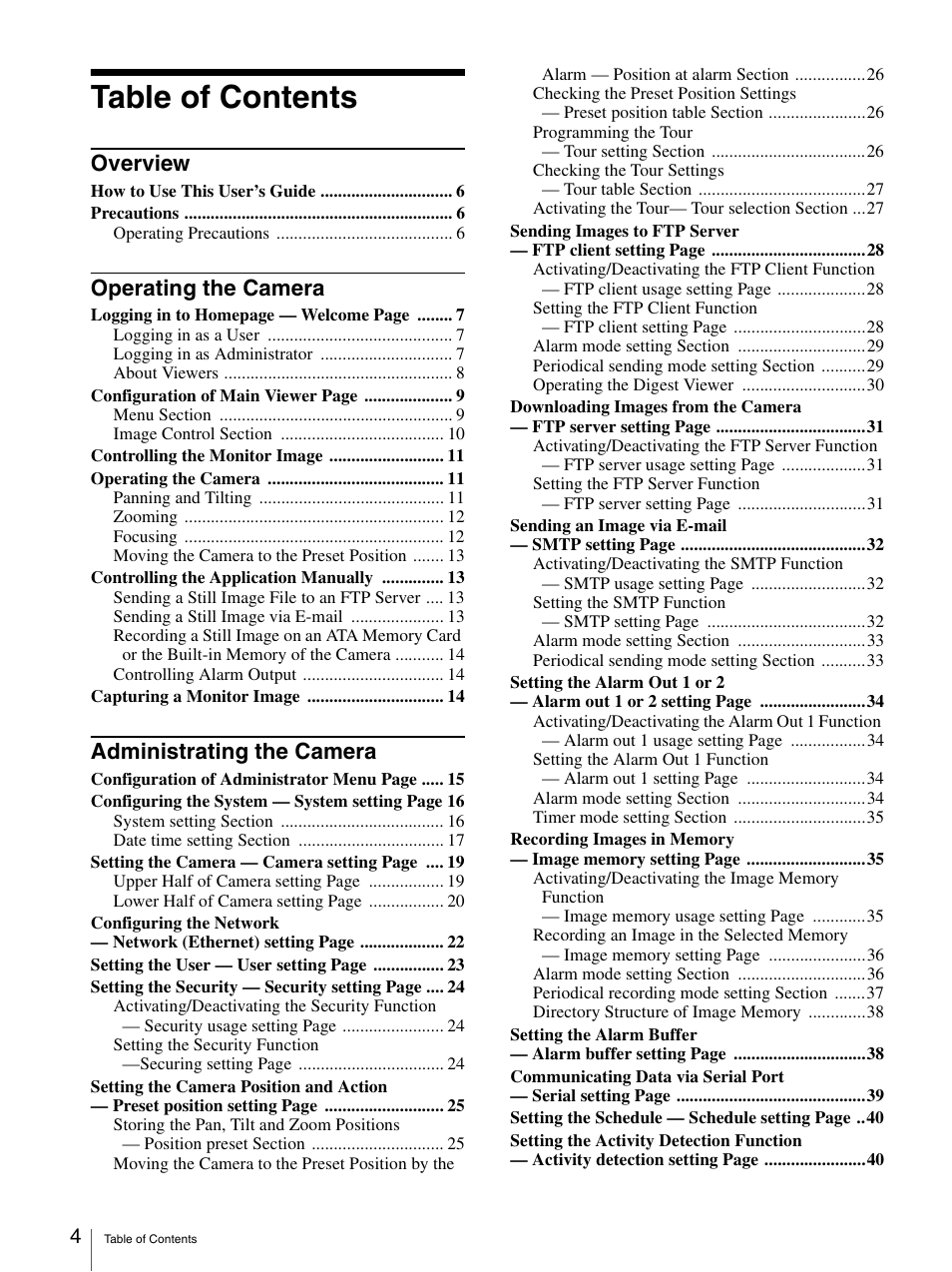 Sony SNC-RZ30N User Manual | Page 4 / 44