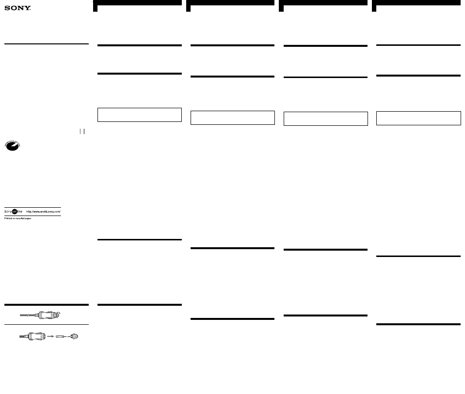 Sony DC-VF10 User Manual | 2 pages