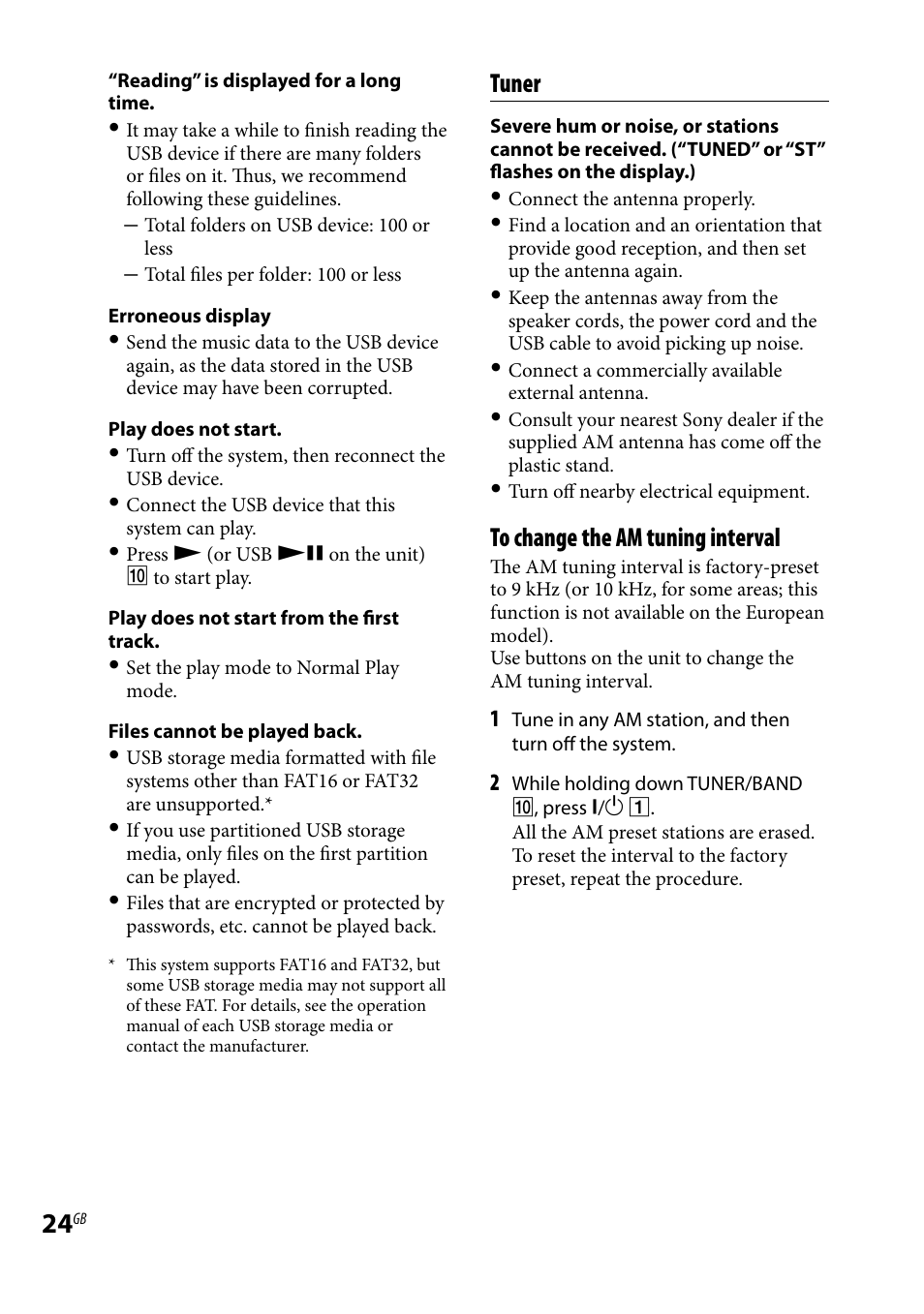 Tuner | Sony CMT-HX3 User Manual | Page 24 / 32