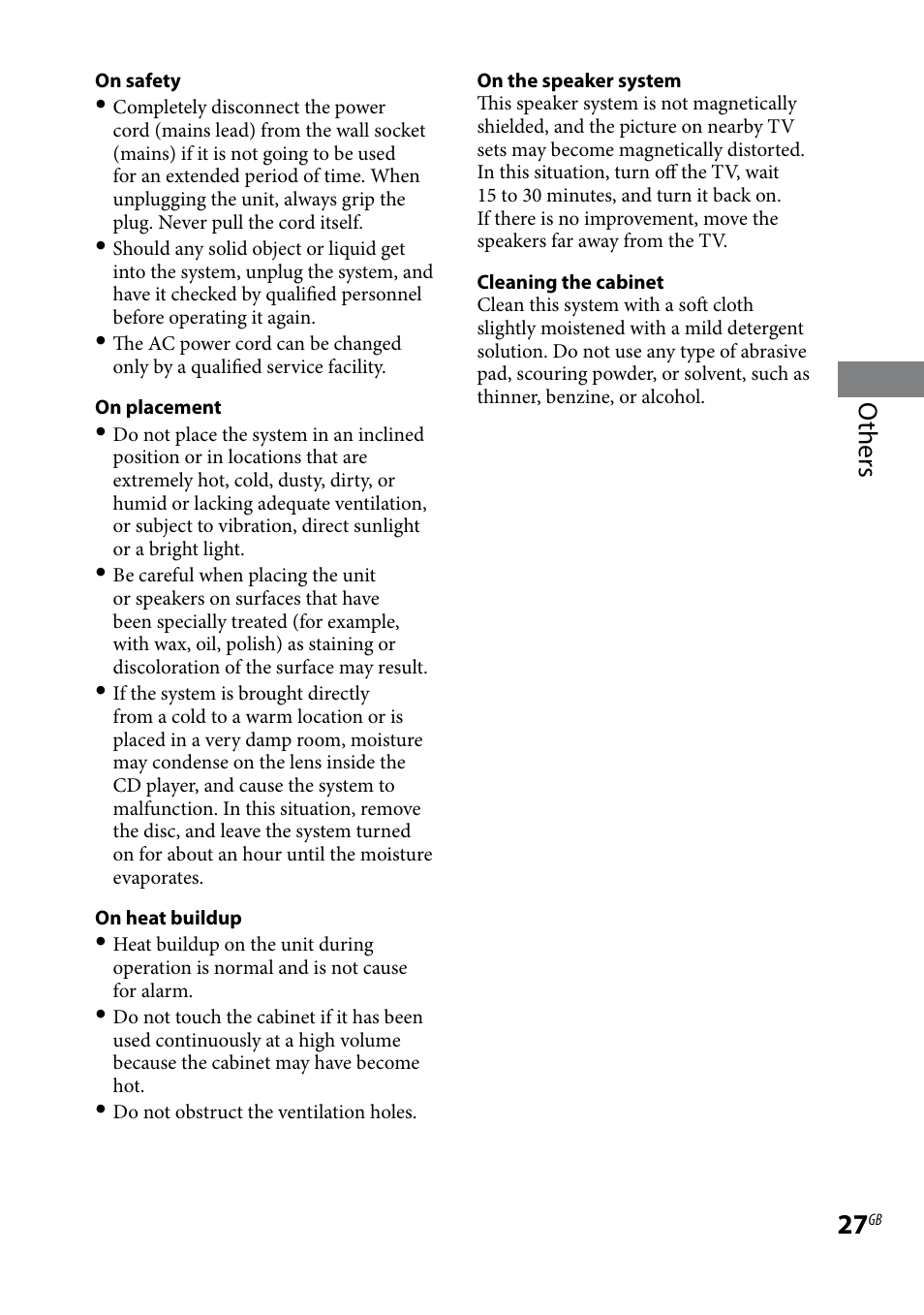 Others | Sony CMT-HX3 User Manual | Page 27 / 32