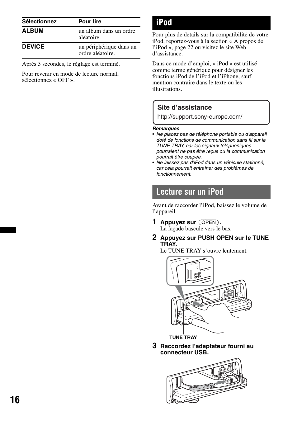 Ipod, Lecture sur un ipod | Sony DSX-S100 User Manual | Page 66 / 132