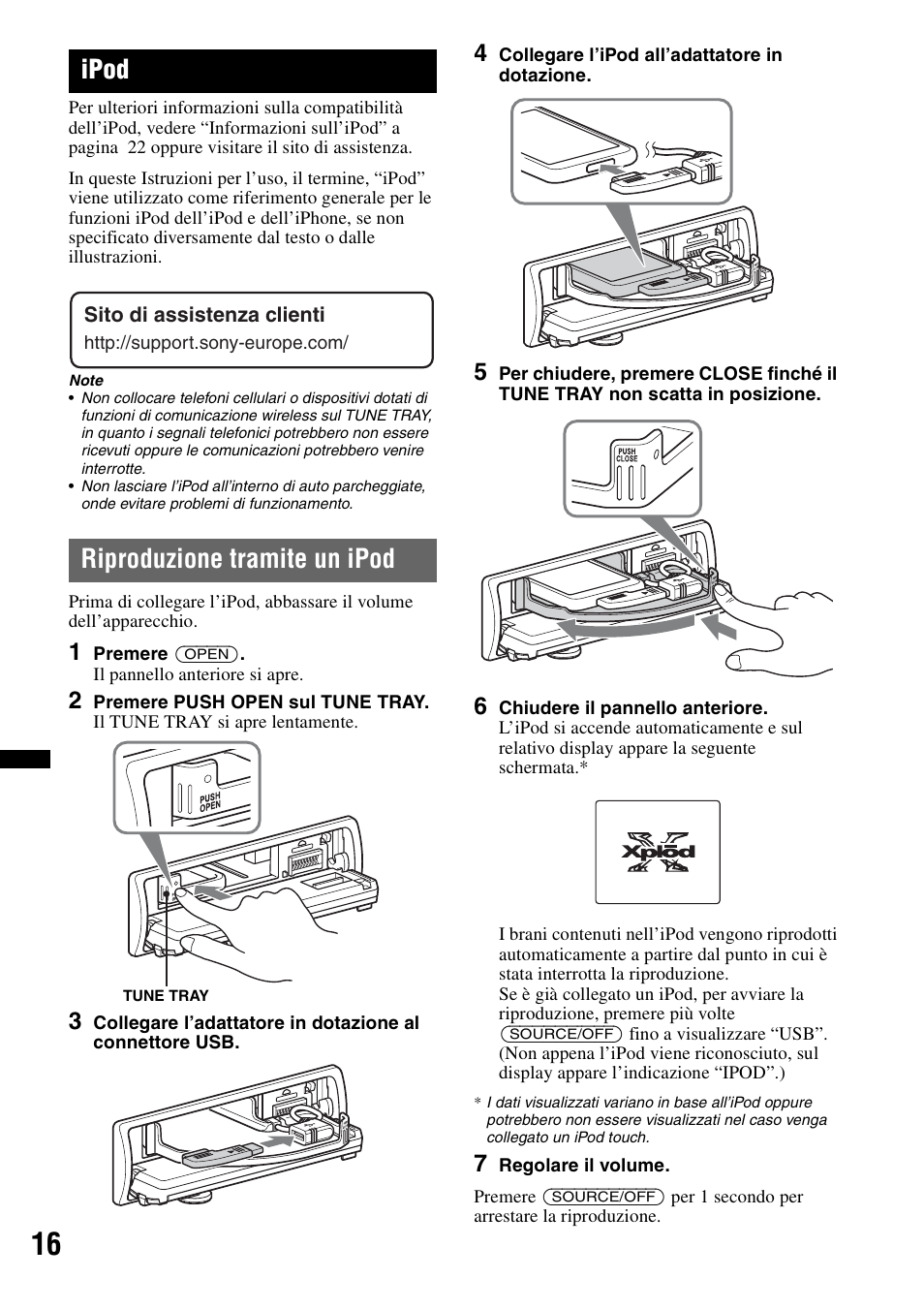 Ipod, Riproduzione tramite un ipod | Sony DSX-S100 User Manual | Page 92 / 132