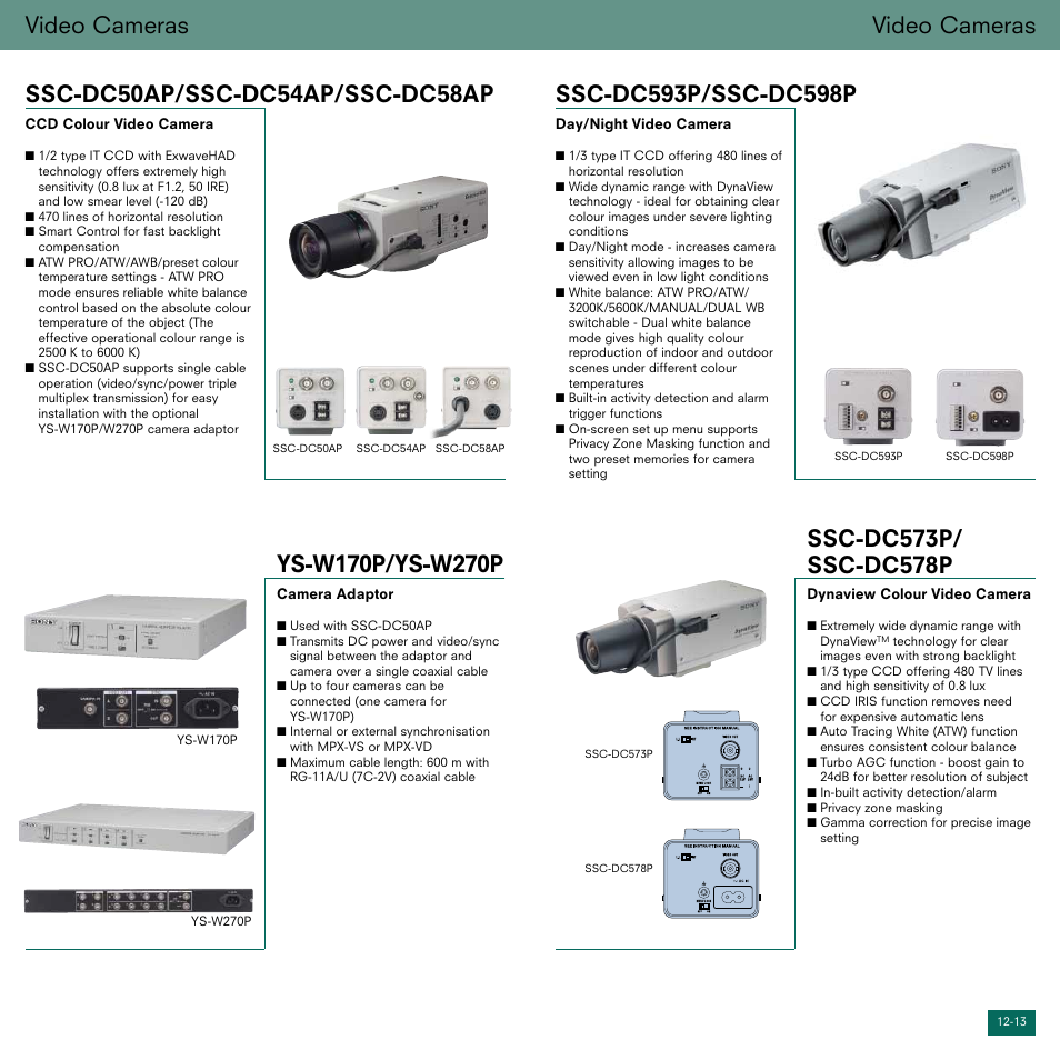 Video cameras | Sony Smarter Security User Manual | Page 7 / 24