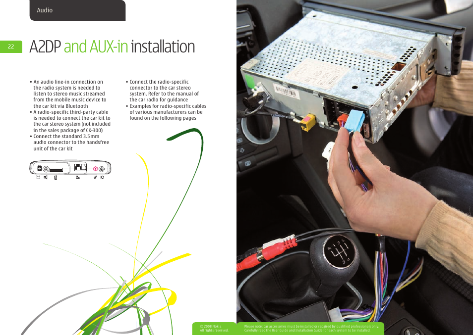 A2dp and aux-in installation | Sony CK-300 User Manual | Page 12 / 19