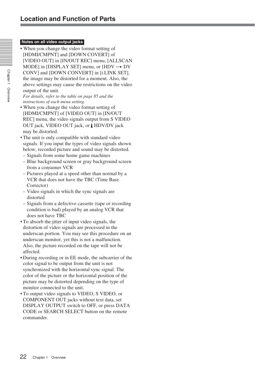 Location and function of parts | Sony HVR-M25P User Manual | Page 22 / 104