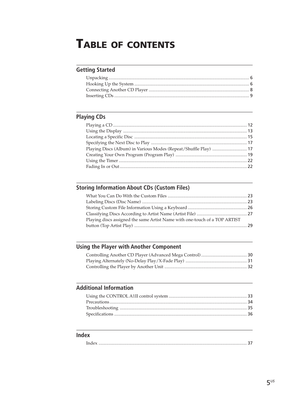 Sony CDP-CX455 User Manual | Page 5 / 40