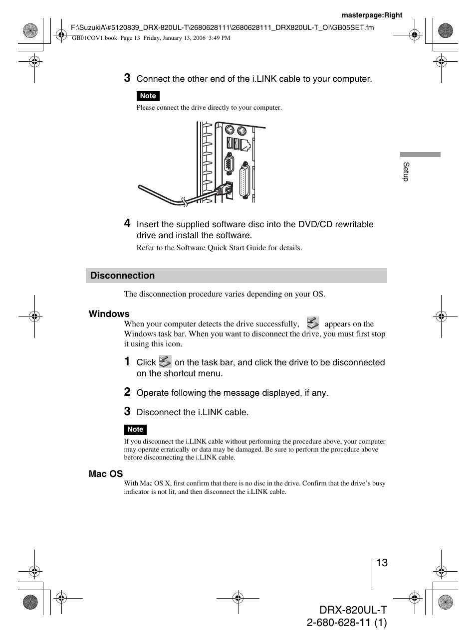 Sony DRX-820UL-T User Manual | Page 13 / 36