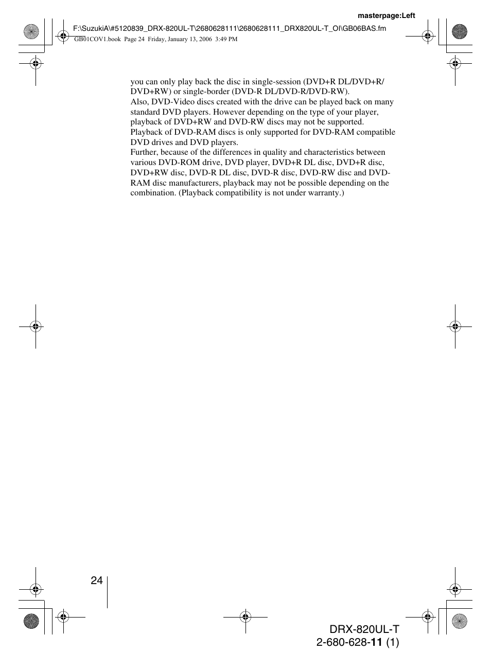 Sony DRX-820UL-T User Manual | Page 24 / 36