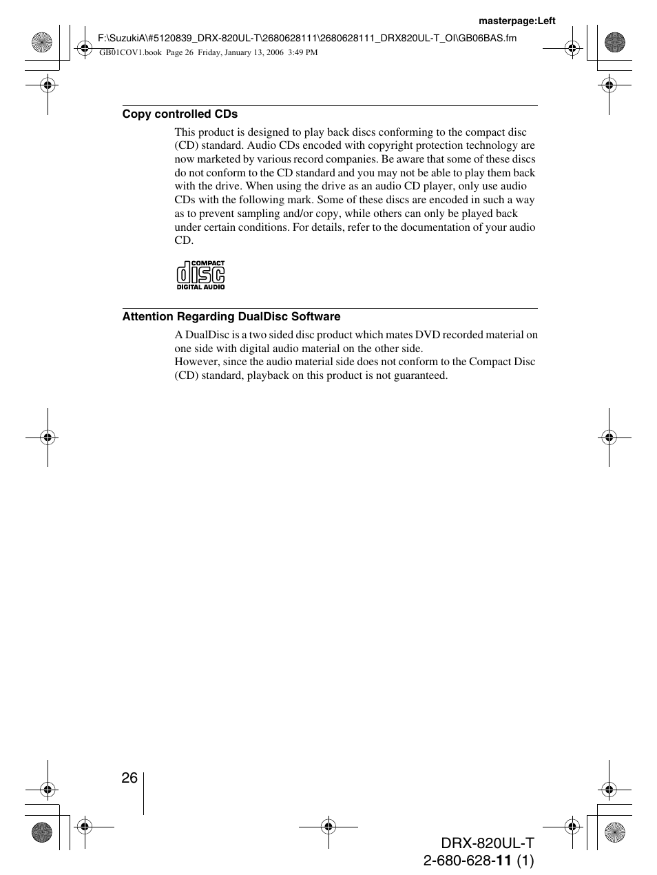 Sony DRX-820UL-T User Manual | Page 26 / 36