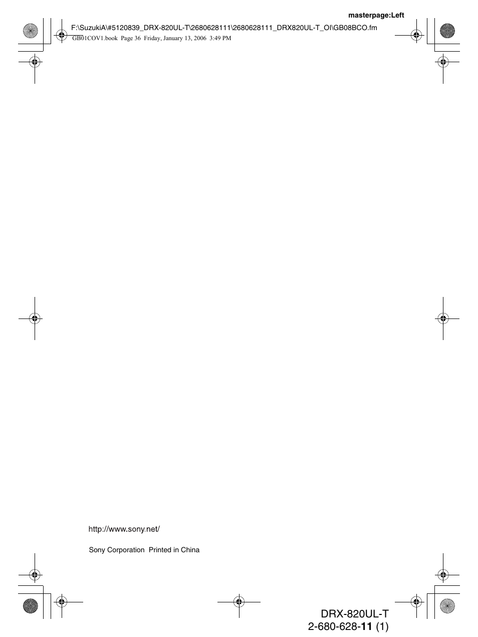 Sony DRX-820UL-T User Manual | Page 36 / 36