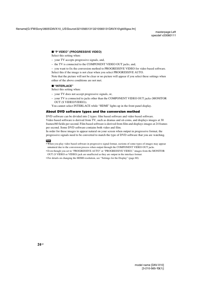 Sony DAVX10 User Manual | Page 24 / 107