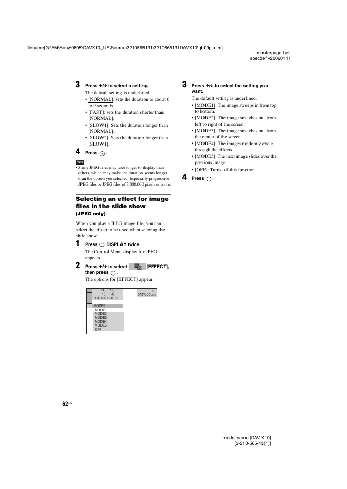 Sony DAVX10 User Manual | Page 62 / 107