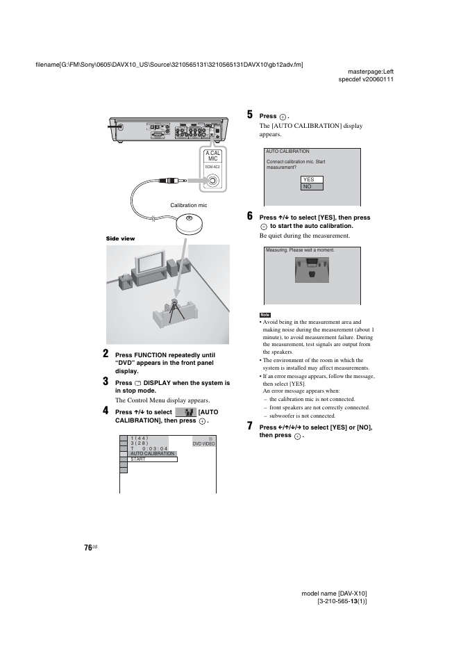 Video ecm-ac2, 75 coaxial s video, Rcoaxial coaxial optical optical impedance use 4 l | Sony DAVX10 User Manual | Page 76 / 107