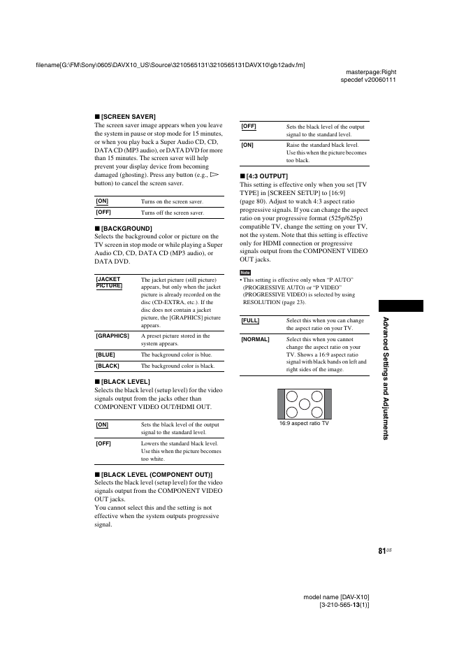 Sony DAVX10 User Manual | Page 81 / 107