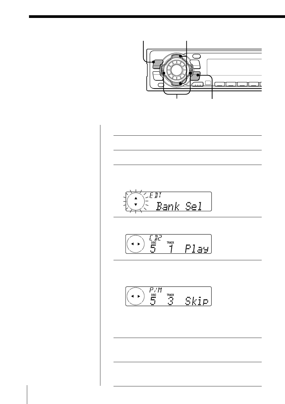 Cdの聞きたい曲だけを聞く（バンク/カスタムファイル, Menu, Prst/disc bank sel | Enter, Seek/ams enter, 5skip, Menu 2 | Sony MDX-C7400X User Manual | Page 26 / 72