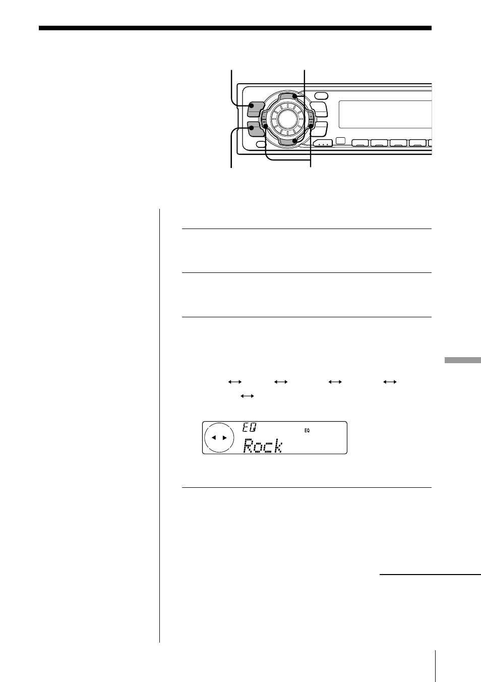 イコライザーを使う（eq, Cd md, Sound/eq eq | 3seek/ams, Rock, Vocal, Groove, Techno, Custom, Off 3 3 off | Sony MDX-C7400X User Manual | Page 47 / 72