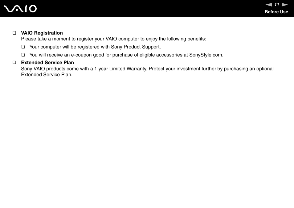 Sony VAIO VGN-Z500 Series User Manual | Page 11 / 239