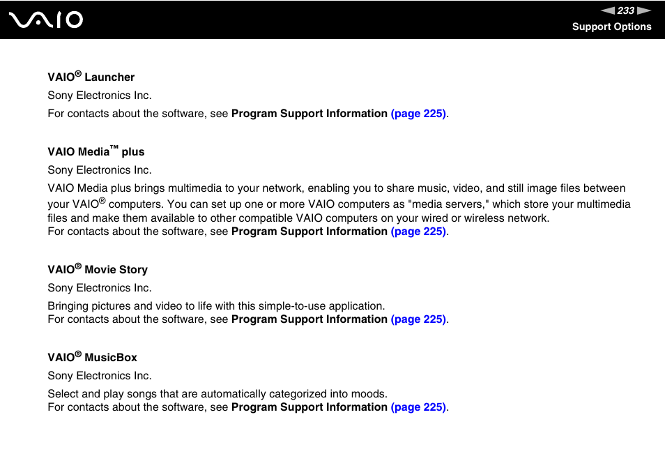 Sony VAIO VGN-Z500 Series User Manual | Page 233 / 239