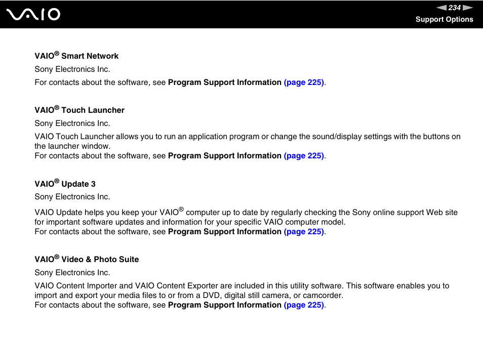 Sony VAIO VGN-Z500 Series User Manual | Page 234 / 239