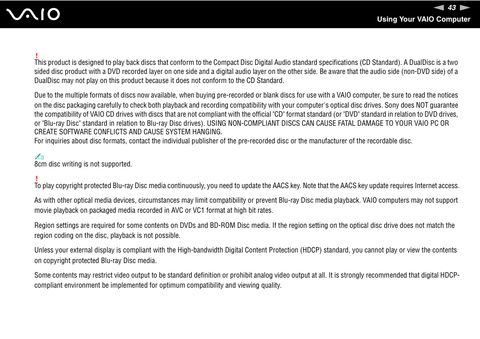 Sony VAIO VGN-Z500 Series User Manual | Page 43 / 239