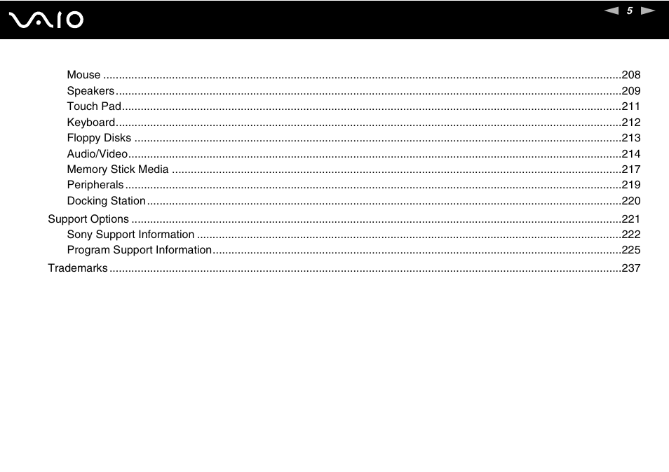 Sony VAIO VGN-Z500 Series User Manual | Page 5 / 239