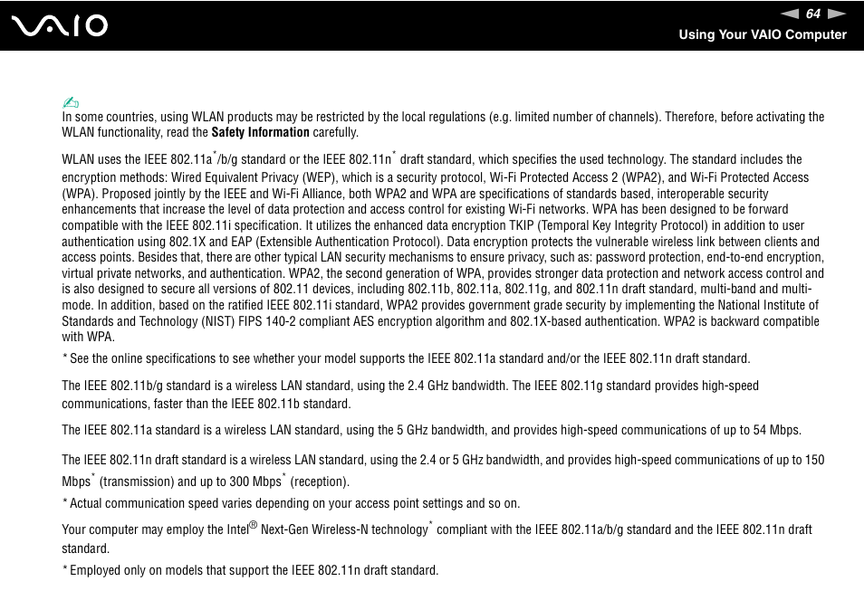 Sony VAIO VGN-Z500 Series User Manual | Page 64 / 239