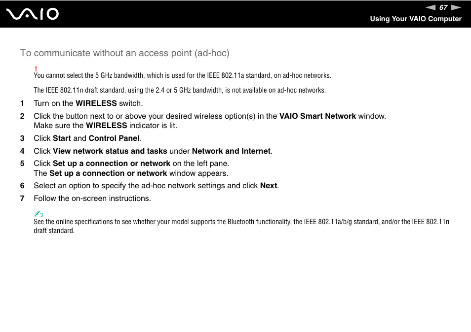 Sony VAIO VGN-Z500 Series User Manual | Page 67 / 239