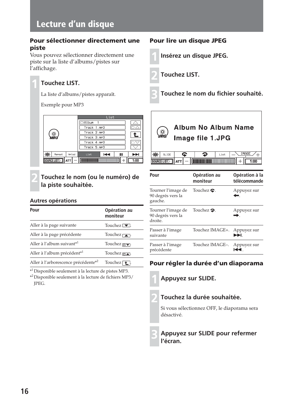Lecture d’un disque | Sony XAV-A1 User Manual | Page 76 / 184