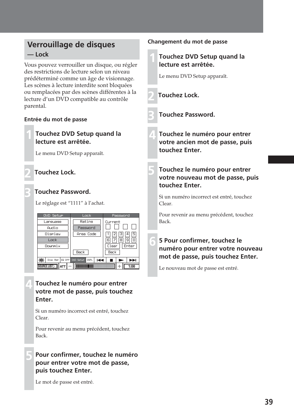 Verrouillage de disques — lock, 39 verrouillage de disques | Sony XAV-A1 User Manual | Page 99 / 184