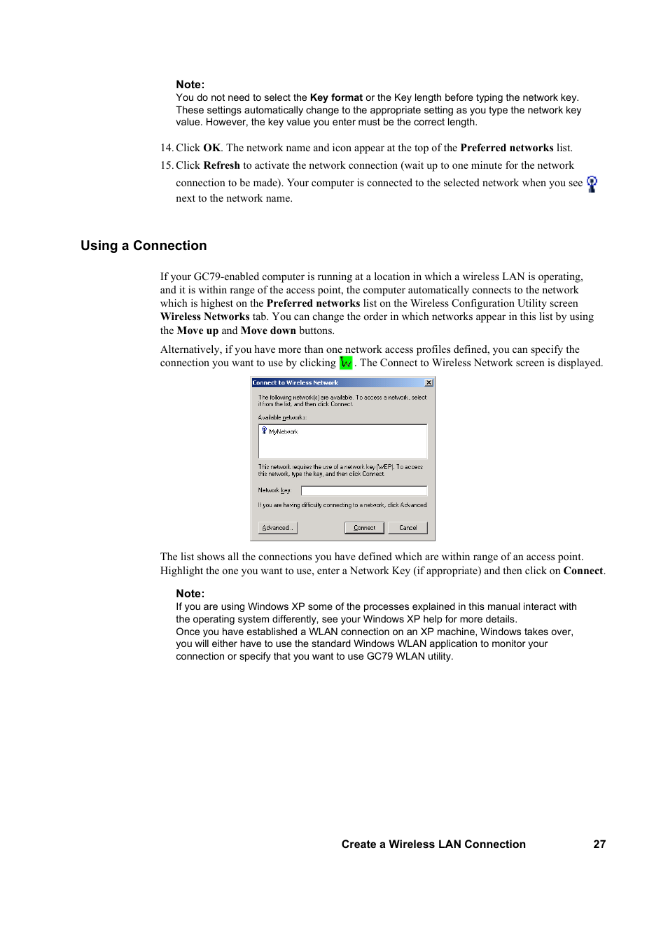 Using a connection | Sony GC79 User Manual | Page 27 / 86