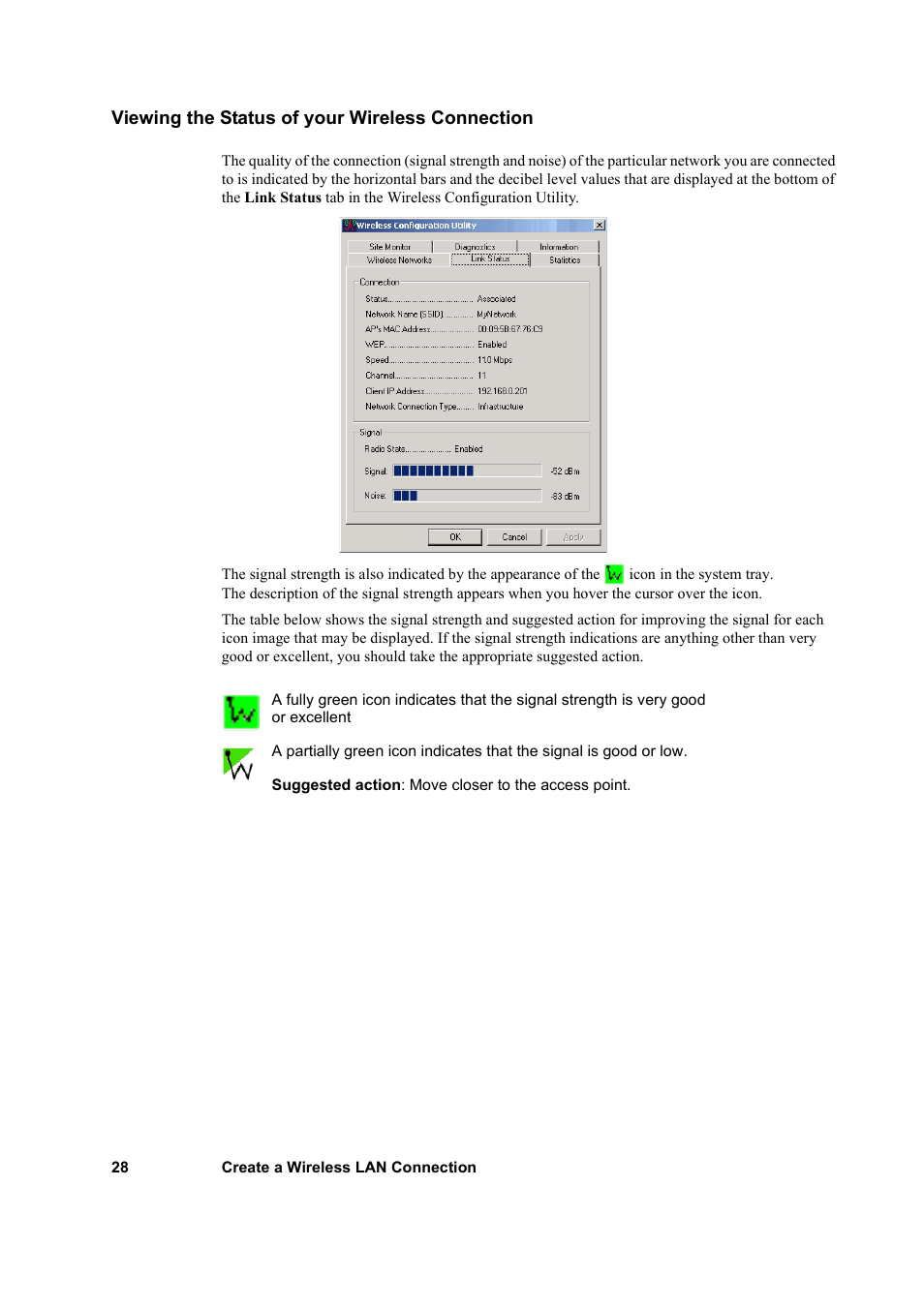 Viewing the status of your wireless connection | Sony GC79 User Manual | Page 28 / 86