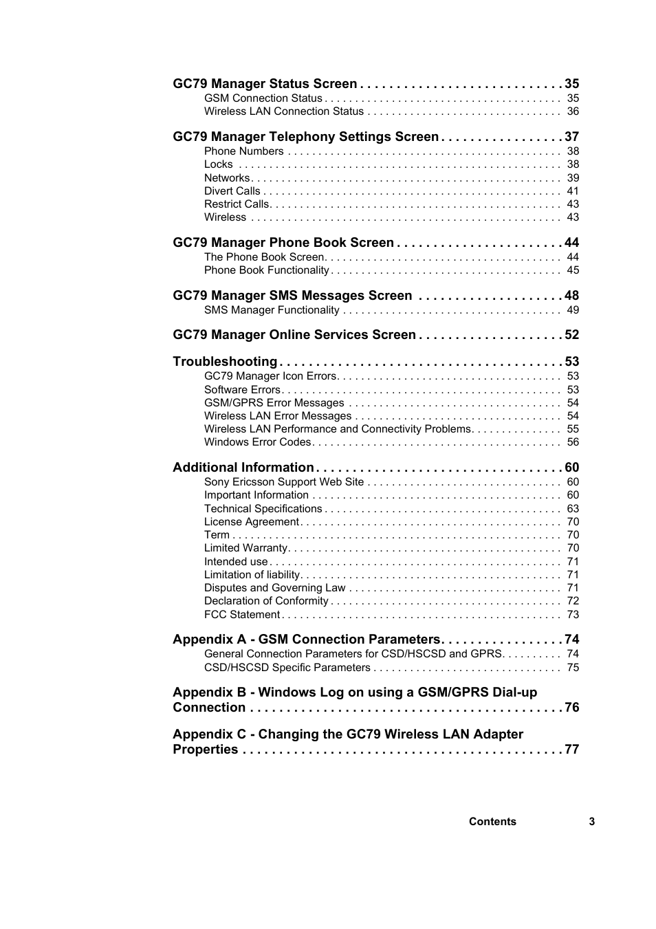 Sony GC79 User Manual | Page 3 / 86