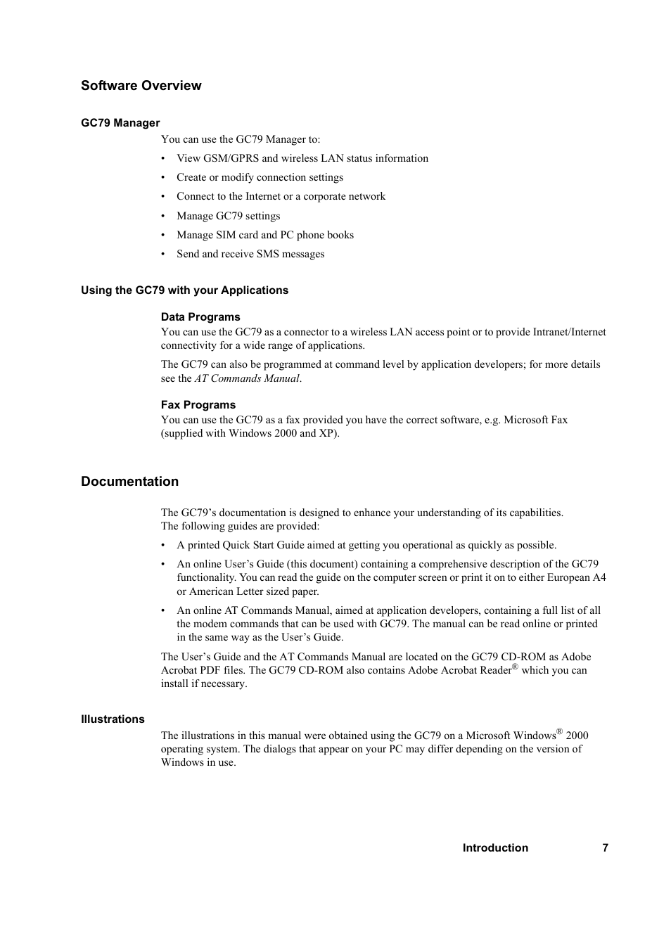 Software overview, Documentation, Software overview documentation | Sony GC79 User Manual | Page 7 / 86