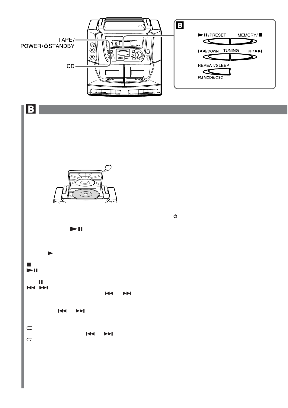 Fonctionnement du disque compact | Sony CA-DW50 User Manual | Page 28 / 44