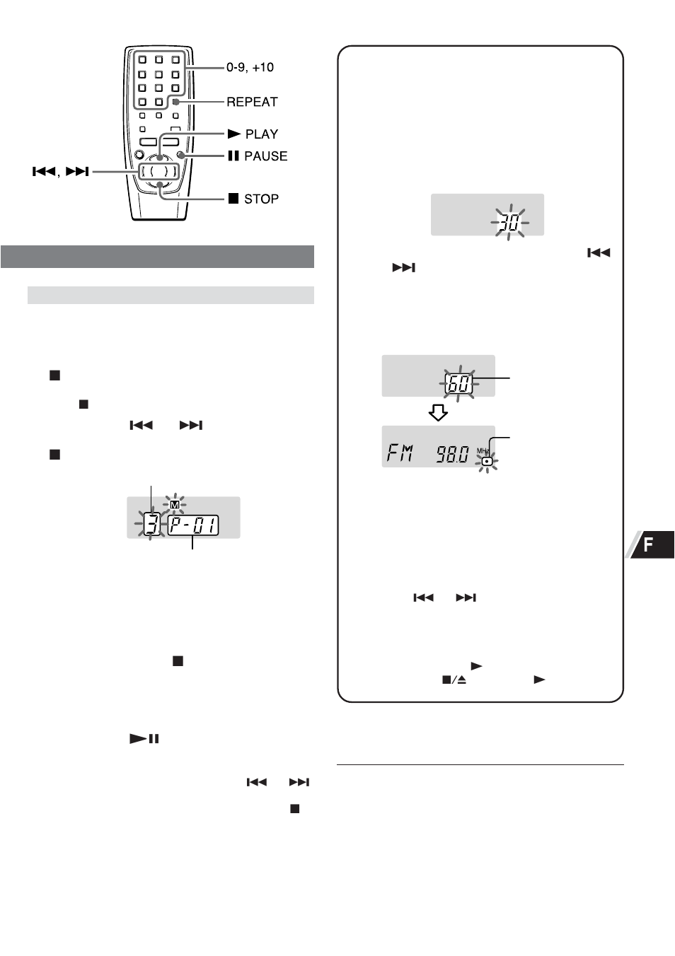 Lecture programmée, Réglage de la minuterie de sommeil | Sony CA-DW50 User Manual | Page 29 / 44