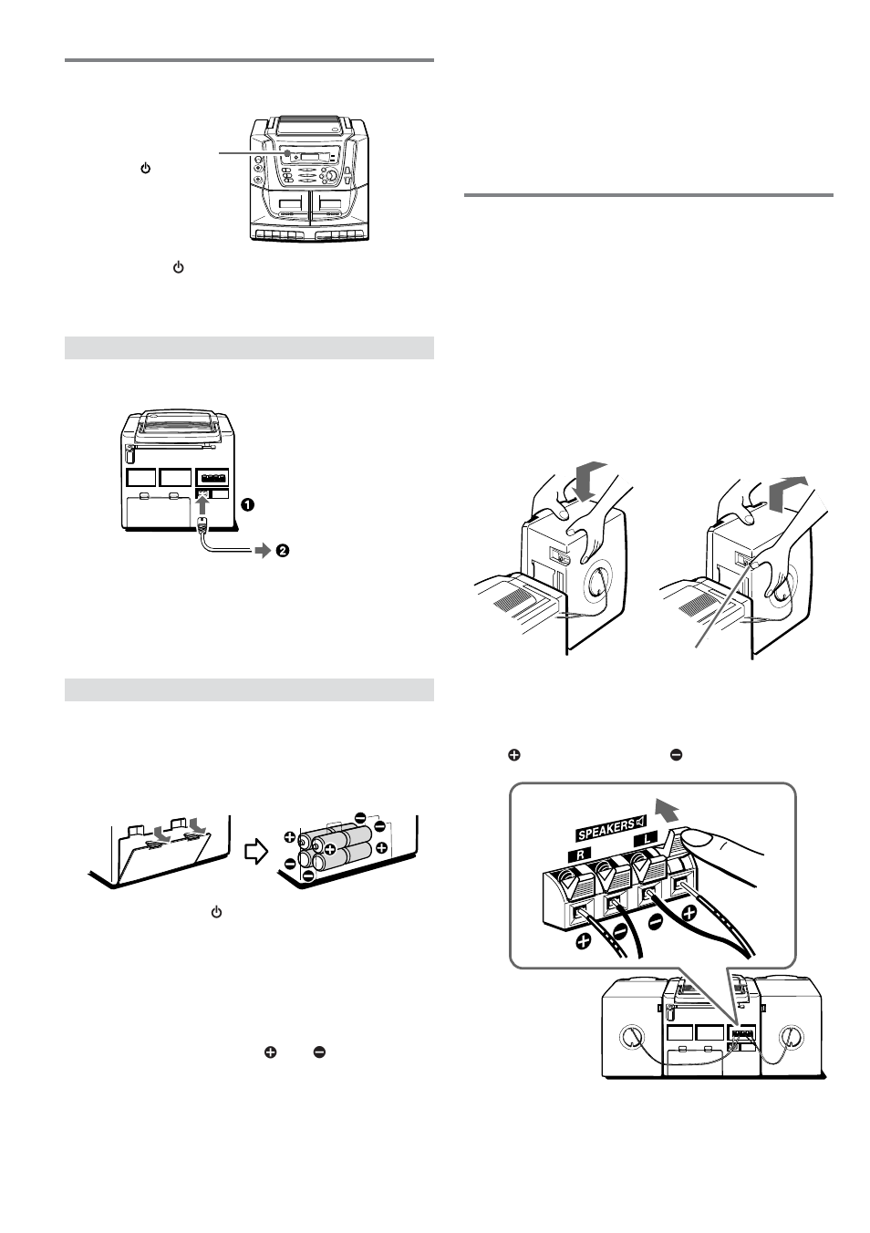 Power supply, Connections, Using on ac house current | Using on batteries | Sony CA-DW50 User Manual | Page 4 / 44