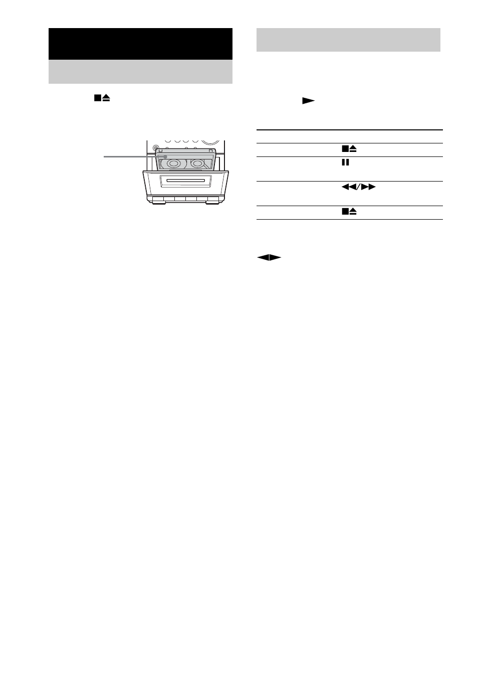 Tape – play, Loading a tape, Playing a tape | Loading a tape playing a tape | Sony CMT-EP313 User Manual | Page 10 / 24