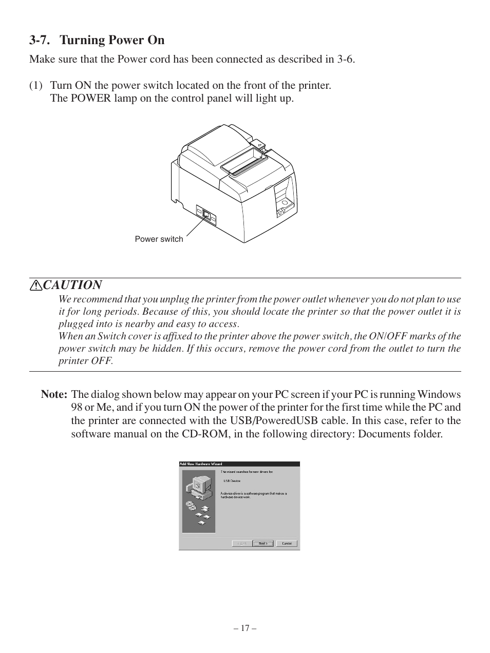7. turning power on, Caution | Star Tech Development TSP100 User Manual | Page 20 / 42