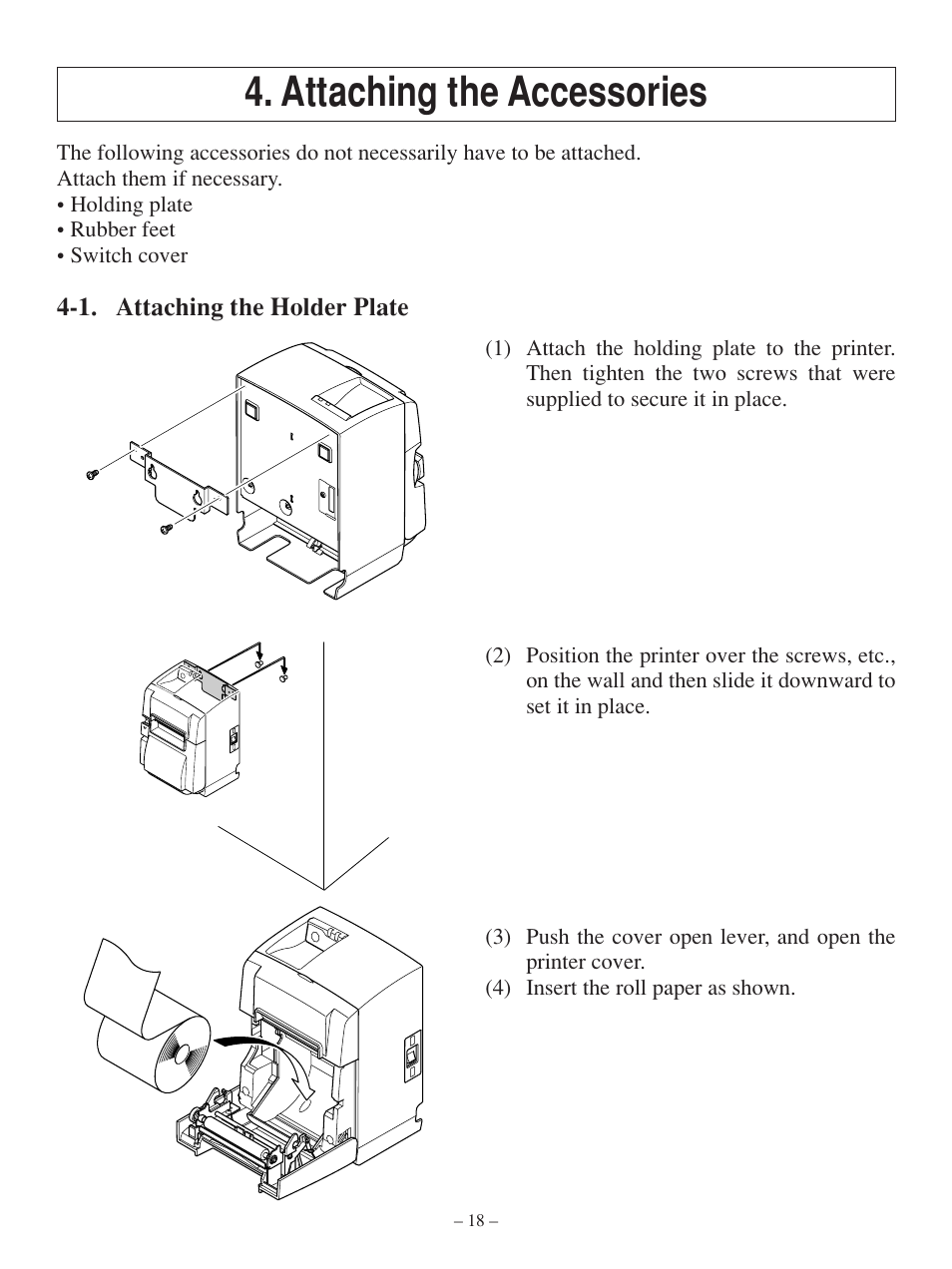 Attaching the accessories, 1. attaching the holder plate | Star Tech Development TSP100 User Manual | Page 21 / 42