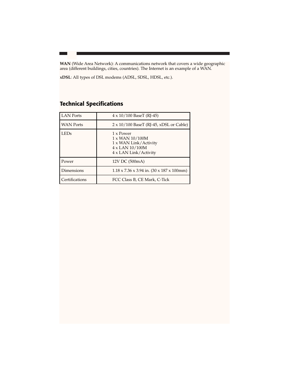 Technical specifications | Star Tech Development BR4100DC User Manual | Page 56 / 58