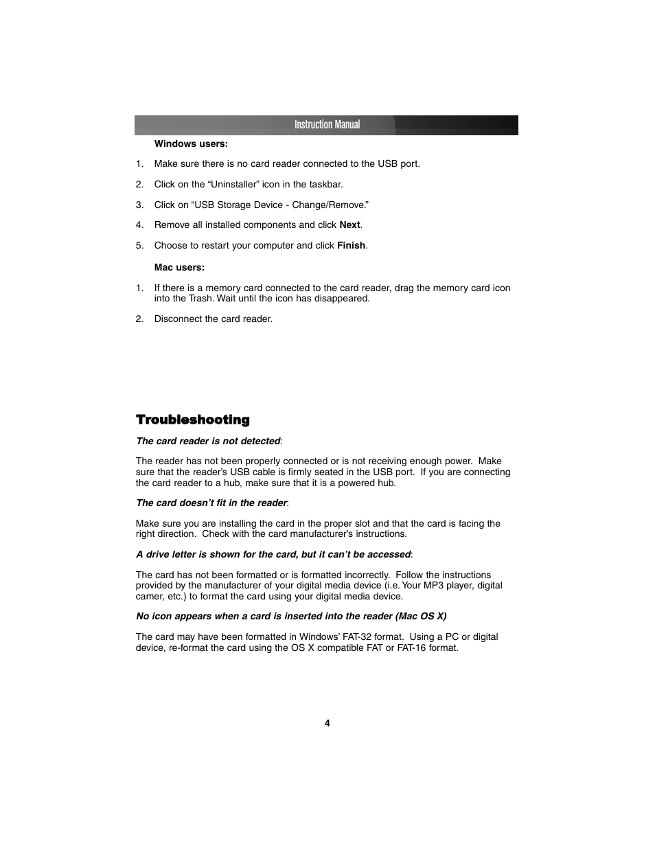 Star Tech Development USB 2.0 FLASH CARD READER 35FCREAD20BK User Manual | Page 7 / 11