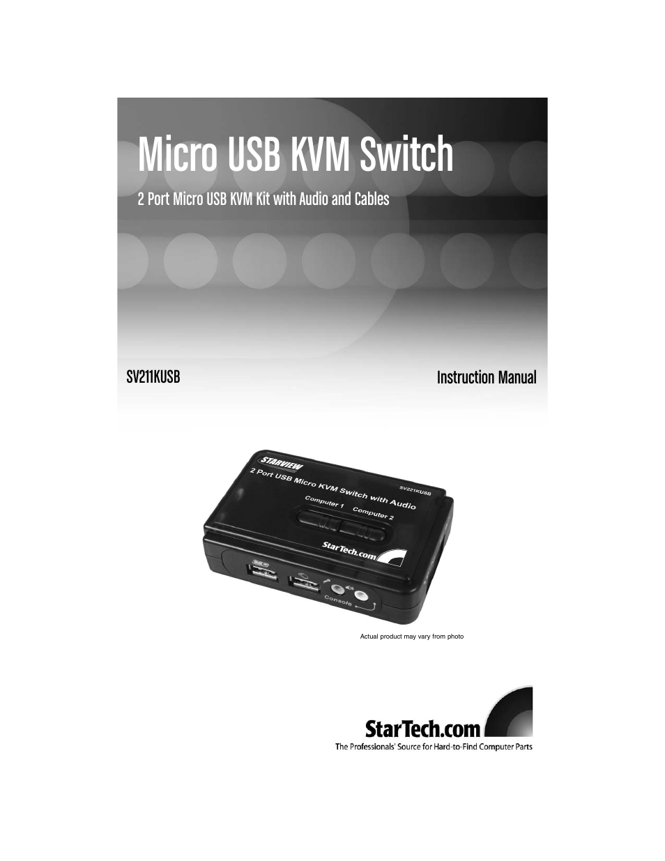 Star Tech Development SV211KUSB User Manual | 9 pages