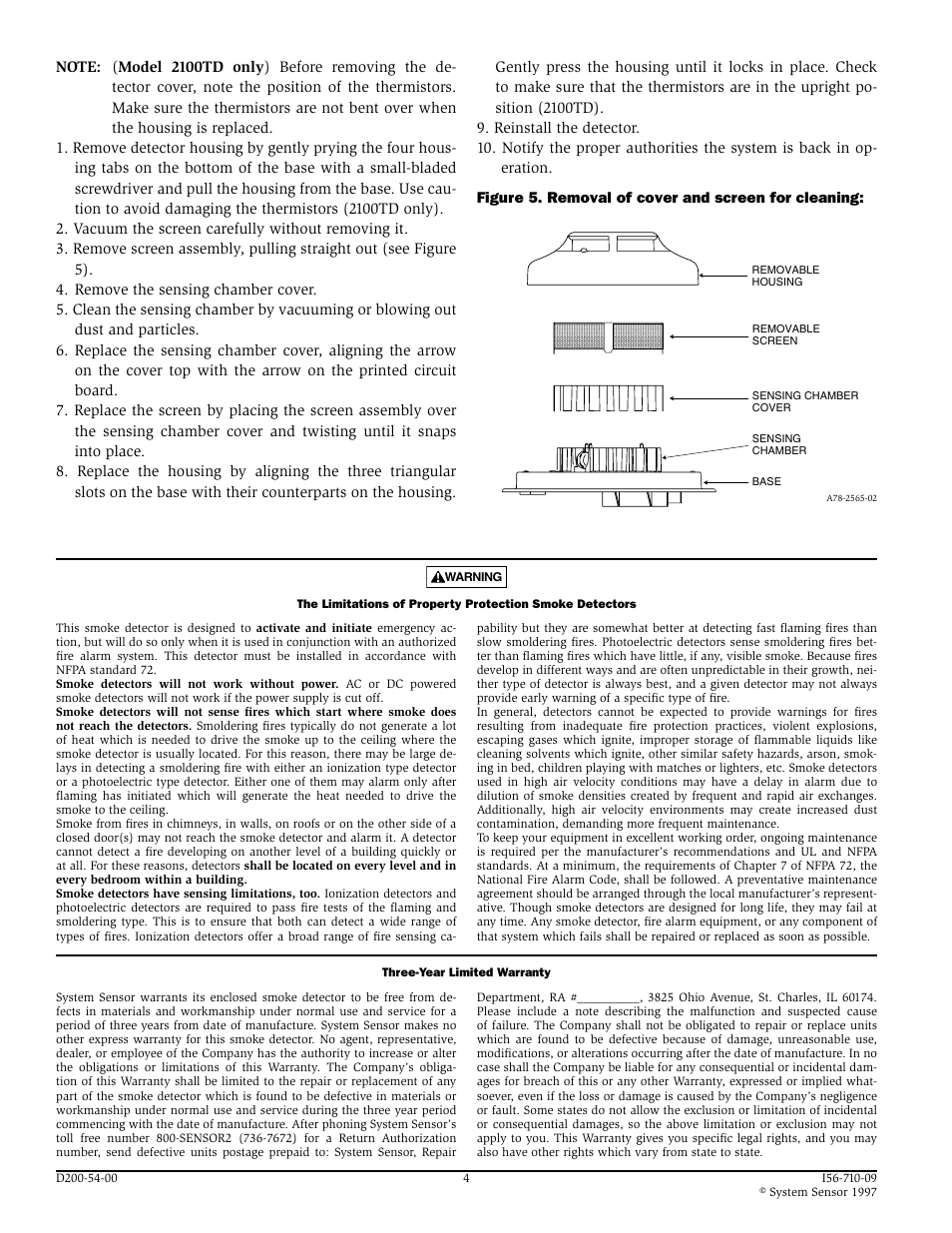 System Sensor 2100TD User Manual | Page 4 / 4