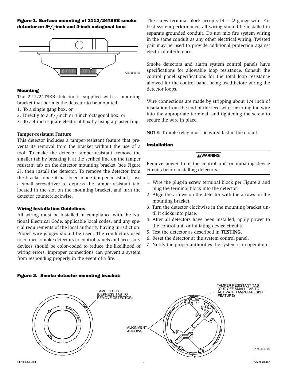 System Sensor 2112 User Manual | Page 2 / 4
