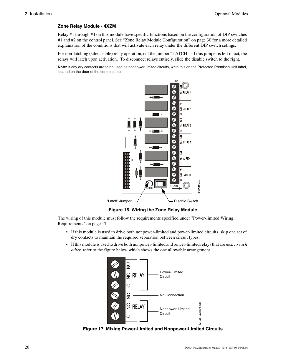 Zone relay module - 4xzm | System Sensor PDRP-1002 Series User Manual | Page 26 / 60