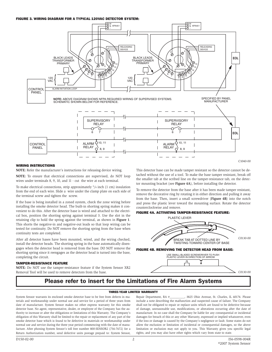 System Sensor B114LP User Manual | Page 2 / 2