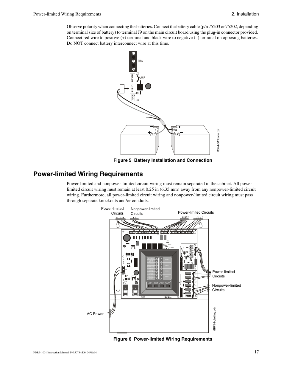 Power-limited wiring requirements, Power-limited wiring requirements 2. installation, Ac power | System Sensor PDRP-1001 Series User Manual | Page 17 / 56